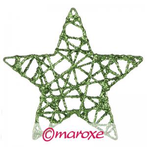 Gwiazdki rattanowe zielone 4 sztuki 10 cm x 10 cm.