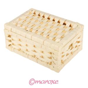 Kuferek z drewna rattanu i bambusa ( kasetka ) 26 cm x 17 cm x H11 cm.