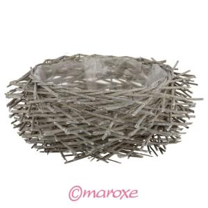 Wiklinowa okrągła osłonka ptasie gniazdo ( szara - grey ) średnica 42 cm.