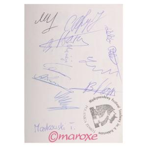 Kartka pocztowa z autografami arcymistrzów szachowych