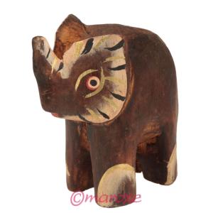 Figurka małego słonia z drewna ( Indonezja - Bali ) 7 cm x H7 cm x gr. 4 cm.