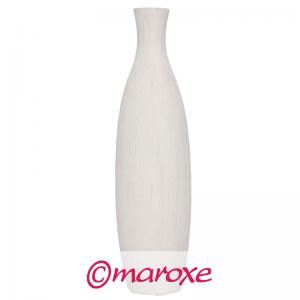 Wysoki flakon ceramiczny biały o kształcie butelki, D8 cm , H48 cm.