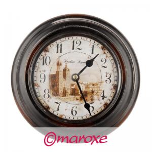 Okrągły metalowy zegar w stylu retro D25 cm.