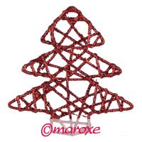 Czerwone choinki z rattanu 4 sztuki 11cm x 11 cm.
