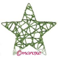 Gwiazdki rattanowe zielone 4 sztuki 10 cm x 10 cm.