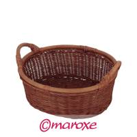 Dekoracyjny koszyk z rattanu i bambusa bordo 23 cm x 21 cm x H8 cm.