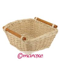 Koszyk z naturalnego rattanu, trawy morskiej 20cm x 20 cm ( uchwyty z bambusa ).