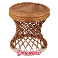 Pufa taboret z bambusa i drewna kasztan D36 cm, H38 cm.