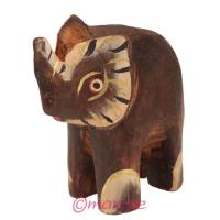 Figurka małego słonia z drewna ( Indonezja - Bali ) 7 cm x H7 cm x gr. 4 cm.