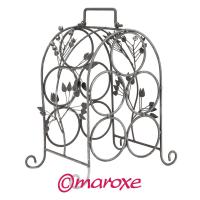 Dekoracyjny koszyk na wino z metalu na 5 butelek 18 cm x 20 cm x H32 cm.