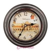 Zegar metalowy retro z motywem Krakowskich Sukiennic D25 cm.