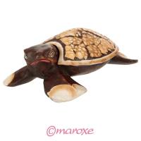 Żółw z drewna ozdobna mała skarbonka ( Indonezja - Bali ) 20 cm x 11 cm x H7 cm.