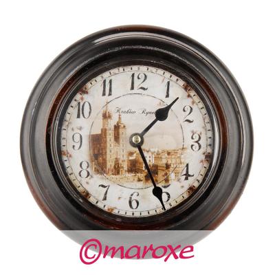 Okrągły metalowy zegar w stylu retro D25 cm.