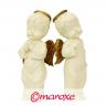 dwa aniołki ceramiczne z alabastru w pozycji stojącej H11 cm