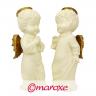dwa aniołki ceramiczne z alabastru w pozycji stojącej H11 cm