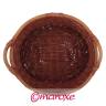 koszyk z rattanu w kolorze ciemnego bordo, uchwyty z bambusa #23 cm x 21 cm x H8 cm
