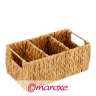 segregator o trzech sekcjach z hiacyntu wodnego na metalowym stelażu  #35 cm x 20 cm x 11 cm